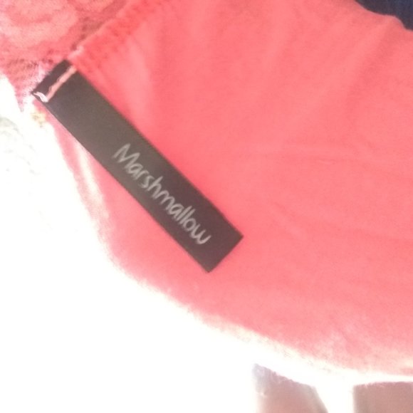 Marshmallow Bodycon Ruched Coral Colored Dress M - Picture 7 of 7